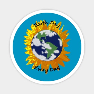 Abstract Sunflower Planet Earth Day is Every Day Magnet